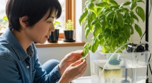 バジル　水耕栽培で色が薄いときのチェック点