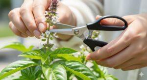 バジル　収穫量を増やすための花の摘み方