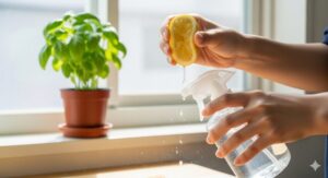 バジル　虫除けレモン水の簡単な作り方