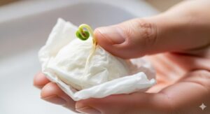 バジル ティッシュを使った簡単な発芽方法